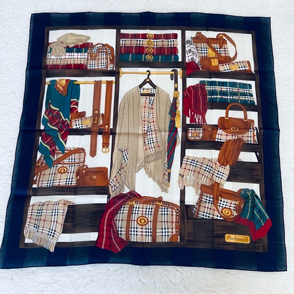 Burberrys of London Nova Check Multicolor Square Bandana/Scarf NWOT - Picture 12 of 13